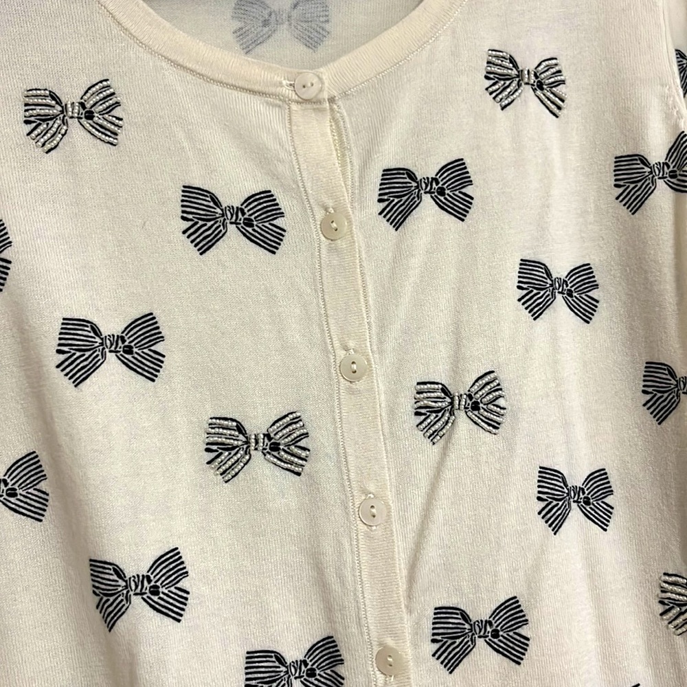 Talbots Size X (Between A 1x And Xl) Beaded Bow P… - image 3